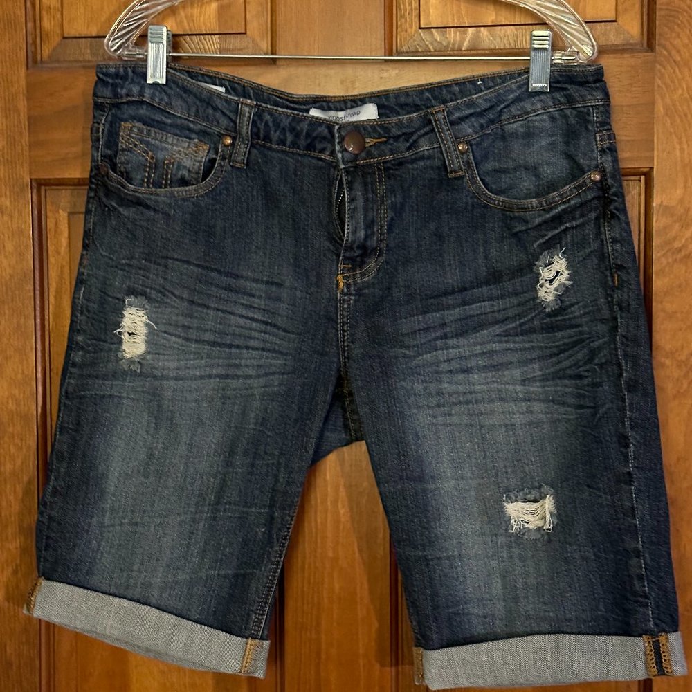 Vigoss Distressed Bermuda Jean Shorts
